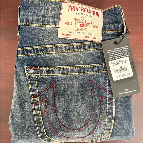 True Religion Geno Big T Slim Jeans Men's 31x32 Blue Relaxed NWT $199 700124
